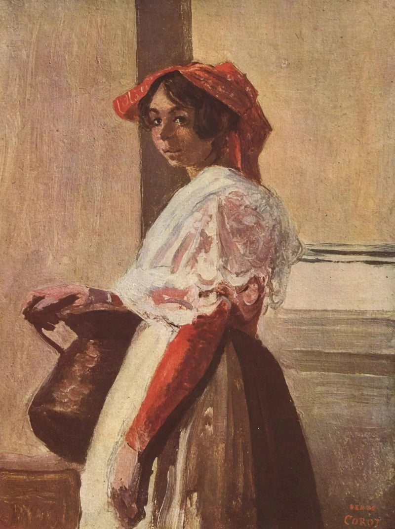 Italiensk med krukke - Jean-Baptiste Camille Corot