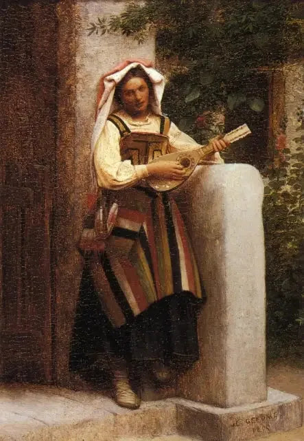 Italiensk kvinne som spiller mandolin - Jean-Léon Gérôme