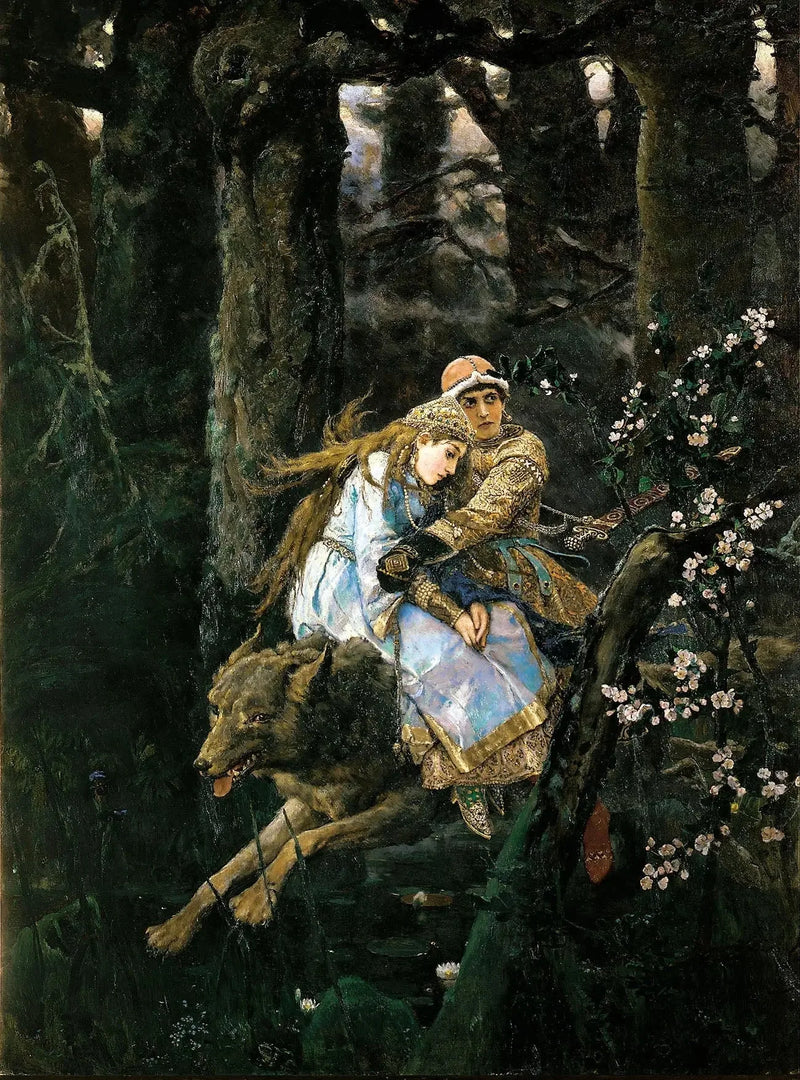Ivan Tsarévitch på hesteryggen av den grå ulven - Viktor Vasnetsov

Source:
Ivan Tsarévitch chevauchant le loup gris - Viktor Vasnetsov