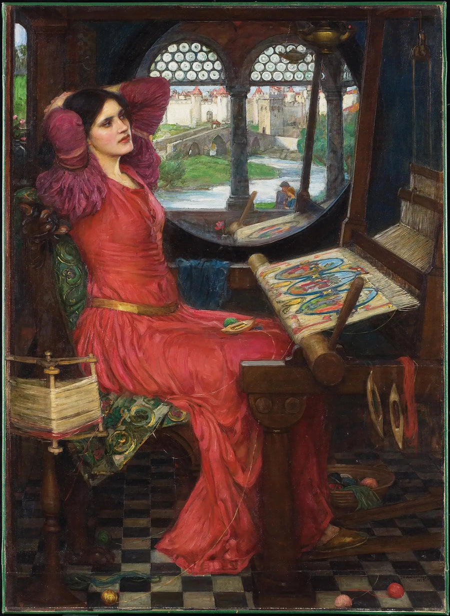 "Jeg er halvveis lei av skyggene," sa Damen fra Shalott - John William Waterhouse