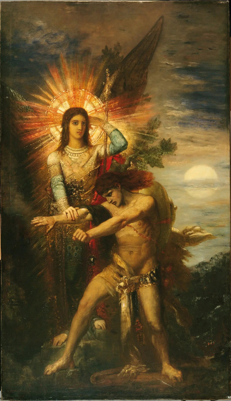 Jacob og engelen - Gustave Moreau