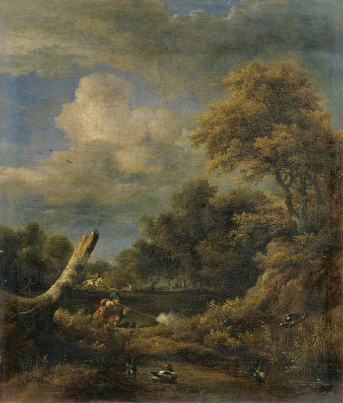Chasse aux canards sauvages, peinture de Jacob van Ruisdael