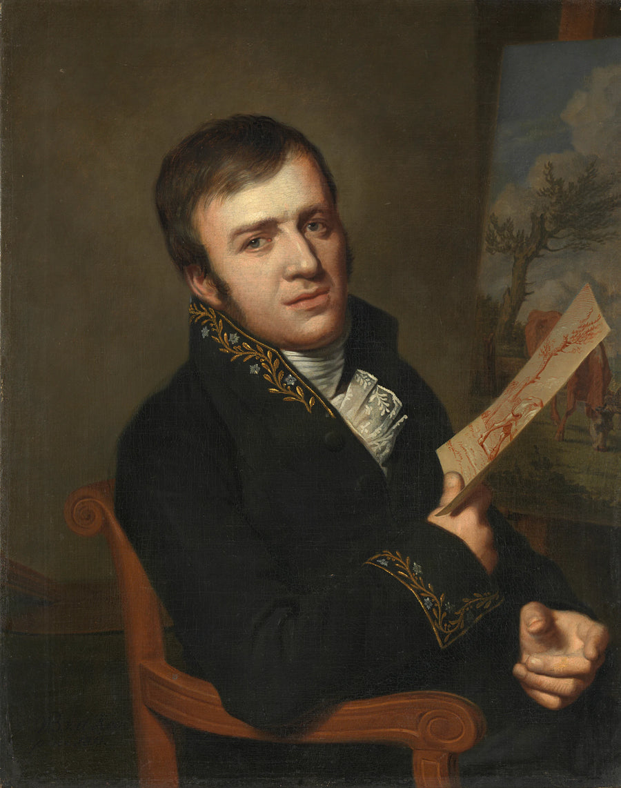 Jan (Baptiste) Kobell II (1778-1814). Peintre, en uniforme de membre de l'Institut Royal des Sciences, des Lettres et des Beaux-Arts - Willem Bartel van der Kooi