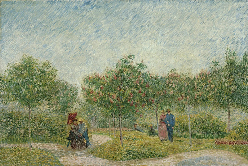 Hage i Montmartre med elskere - Vincent van Gogh