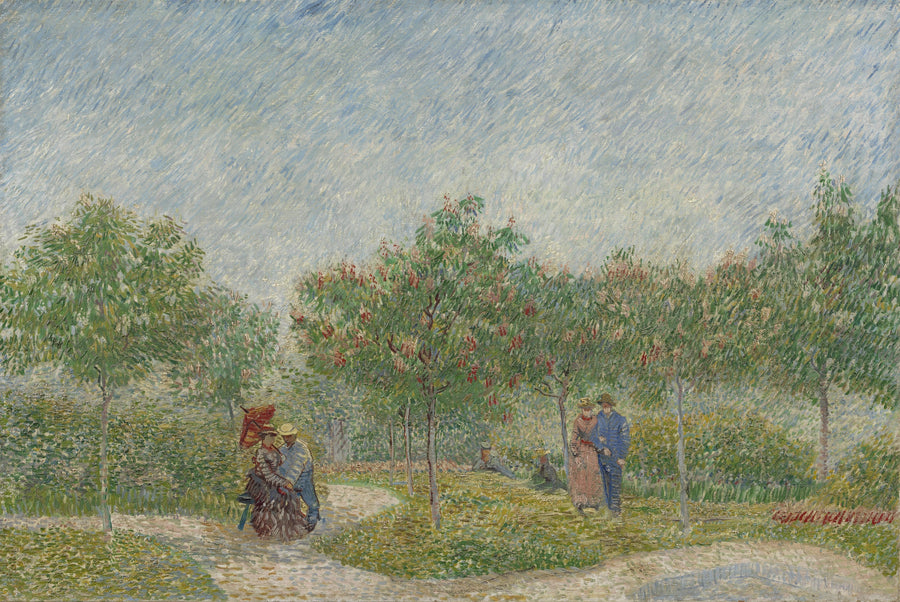Hage i Montmartre med elskere - Vincent van Gogh
