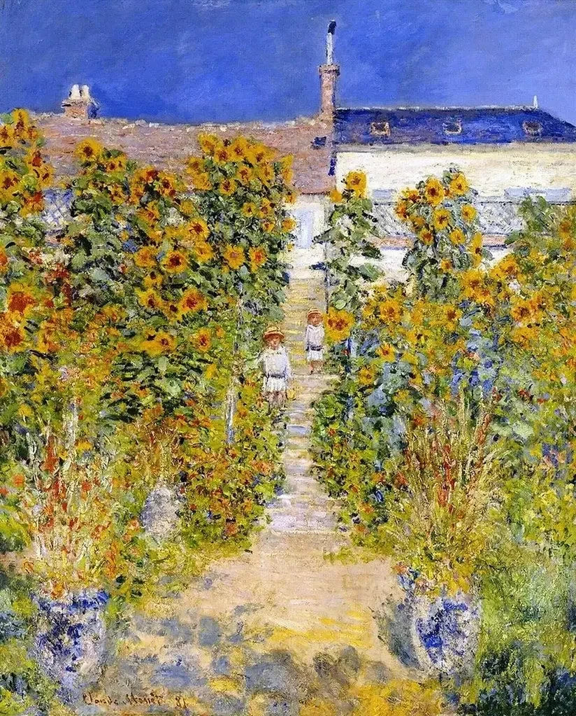 Kunstnerhagen i Vétheuil W684 - Claude Monet
