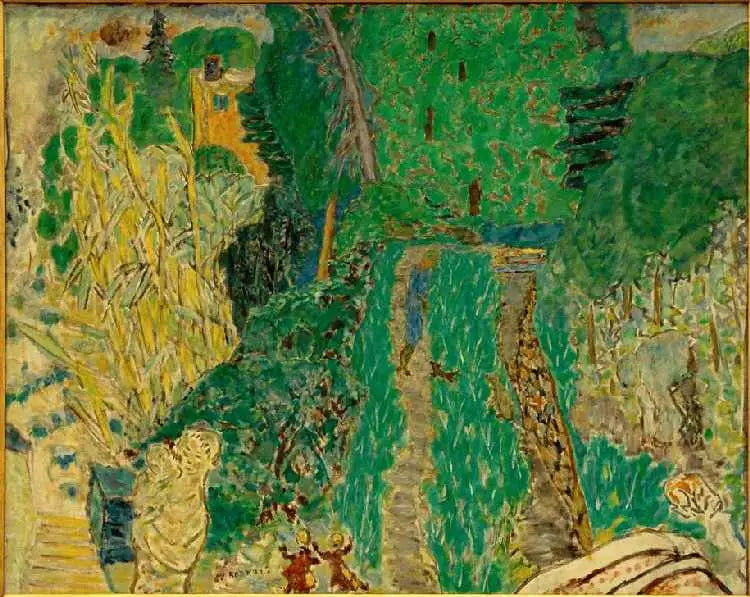 Hage ved den lille broen - Pierre Bonnard