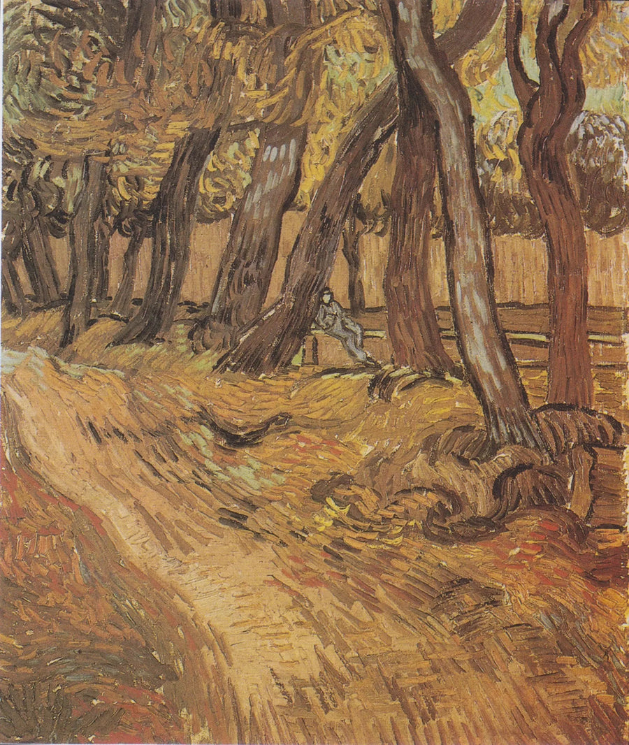 Hagen ved Saint-Paul-sykehuset med figur, Le - Vincent van Gogh