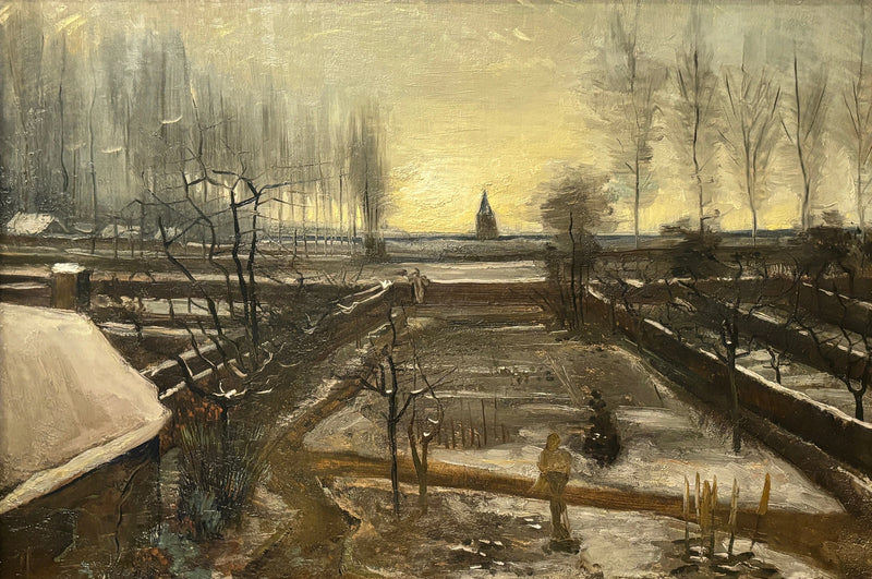 Prestegårdshagen i Nuenen under snøen - Vincent van Gogh