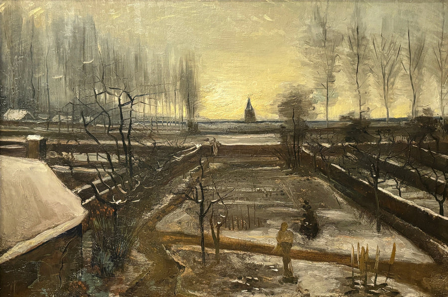 Prestegårdshagen i Nuenen under snøen - Vincent van Gogh