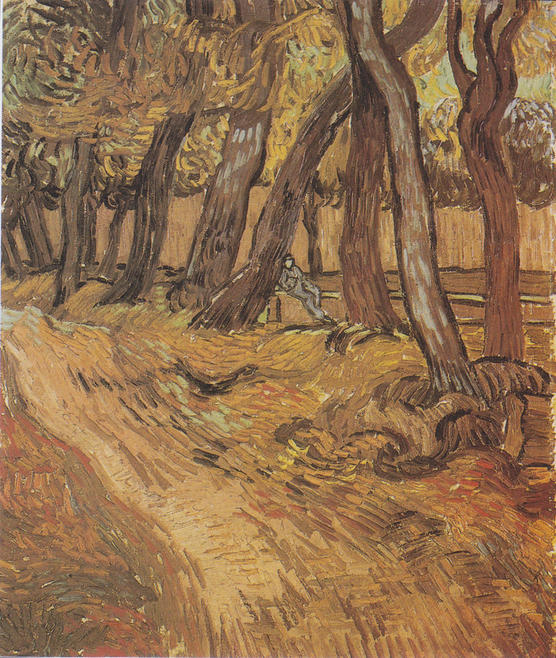 Hagen ved Saint-Paul-sykehuset med figur, Le - Vincent van Gogh