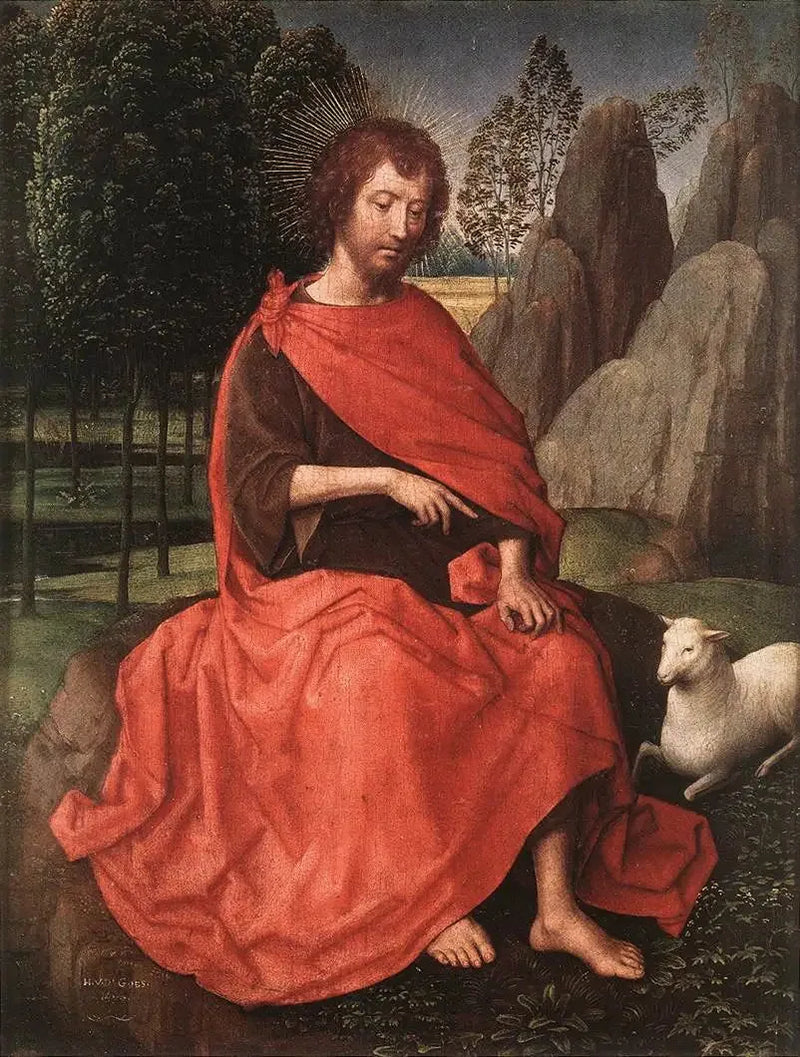 Jean de Baptiste (forside); et skalle (bakside) - Hans Memling