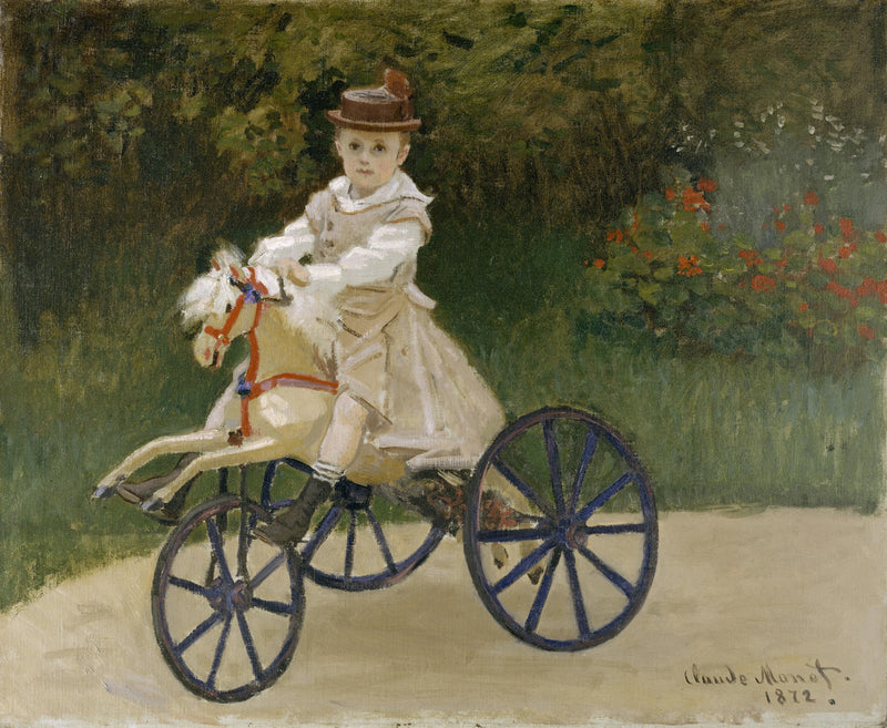 Jean Monet på sin heste-trehjulssykkel W238 - Claude Monet