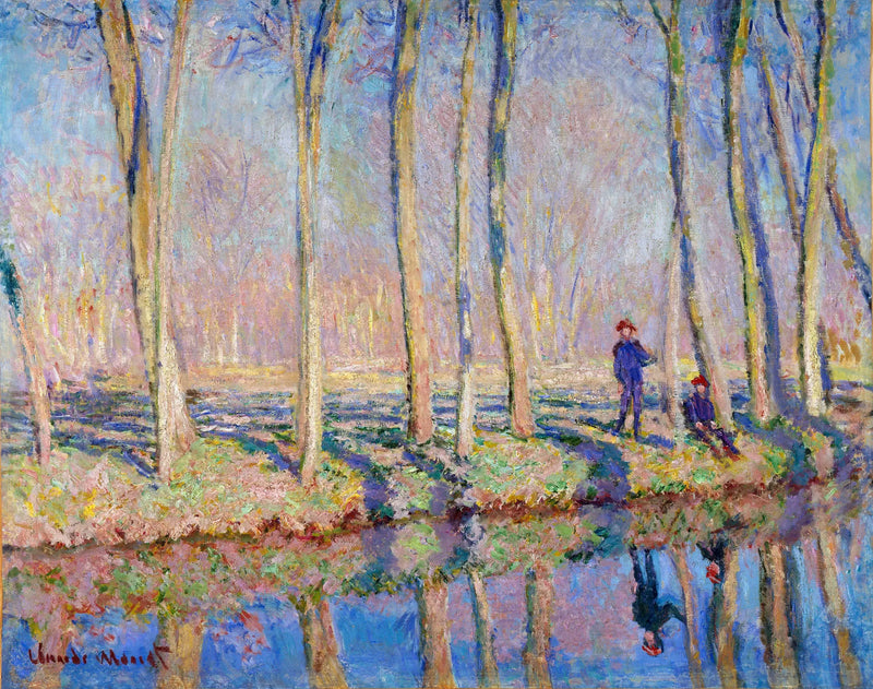 Jean-Pierre Hoschedé og Michel Monet ved bredden av Epte - Claude Monet