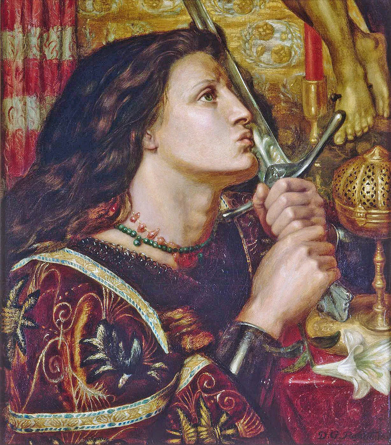 Jeanne d'Arc kysser sverdet av Utgivelse - Dante Gabriel Rossetti