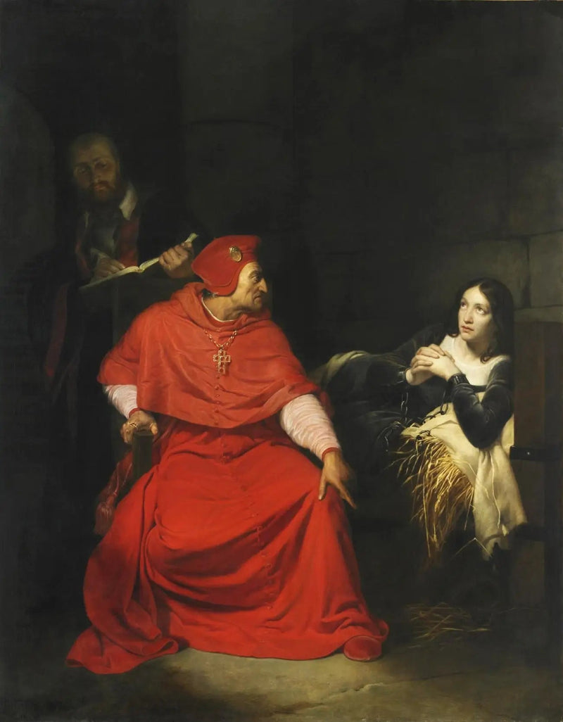 Jomfru Maria, syk, er utstilt i fengselet sitt av kardinalen av Winchester - Paul Delaroche

Source:
Jeanne d'Arc, malade, est exposée dans sa prison par le cardinal de Winchester - Paul Delaroche