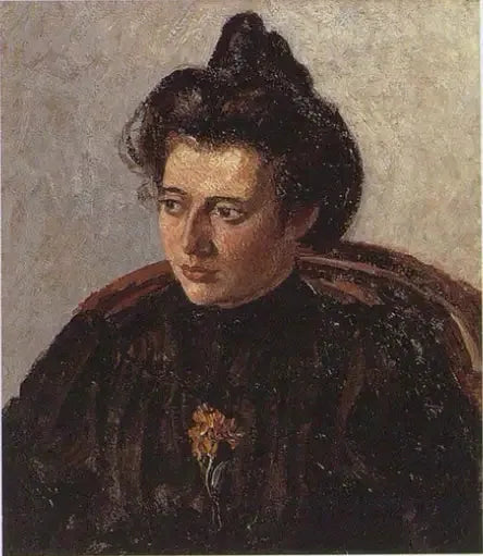 Jeanne Pissarro kalt Cocotte, med knute - Camille Pissarro