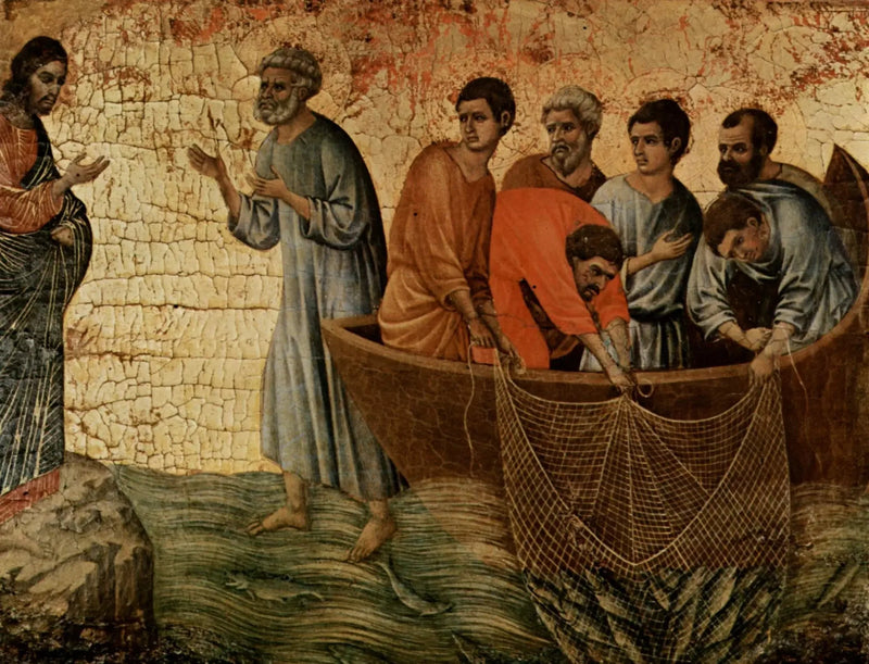 Jesus vises på Tiberiassjøen - Duccio di Buoninsegna
