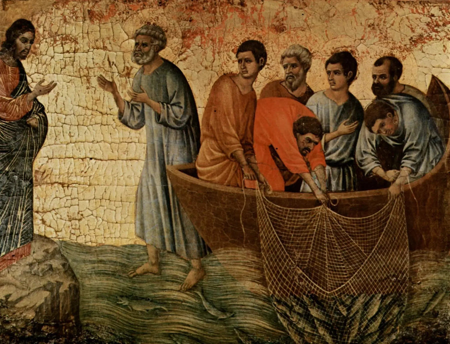 Jesus vises på Tiberiassjøen - Duccio di Buoninsegna