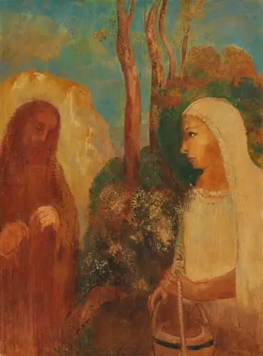 Jesus og den samaritanske kvinne - Odilon Redon