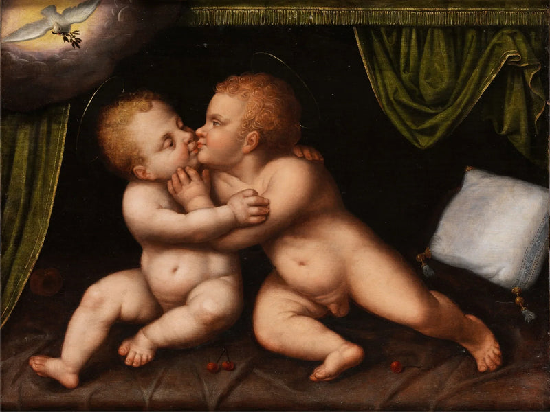 Jesus og Johannes Døperen som barn - Joos van Cleve