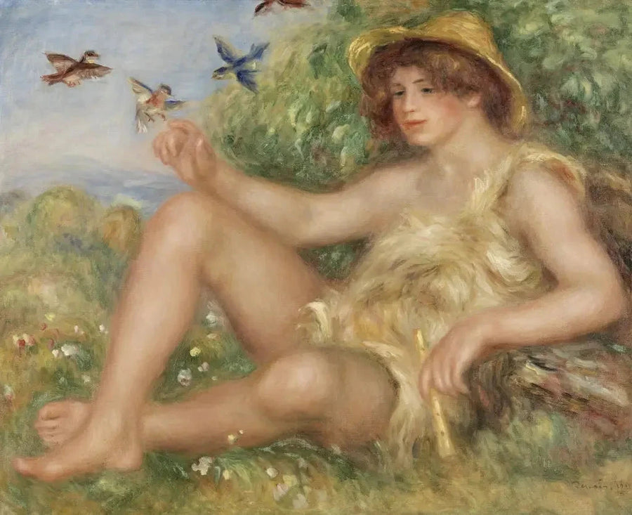 Ung hyrde i hvile (Portrett av Alexander Thurneyssen) - Pierre-Auguste Renoir