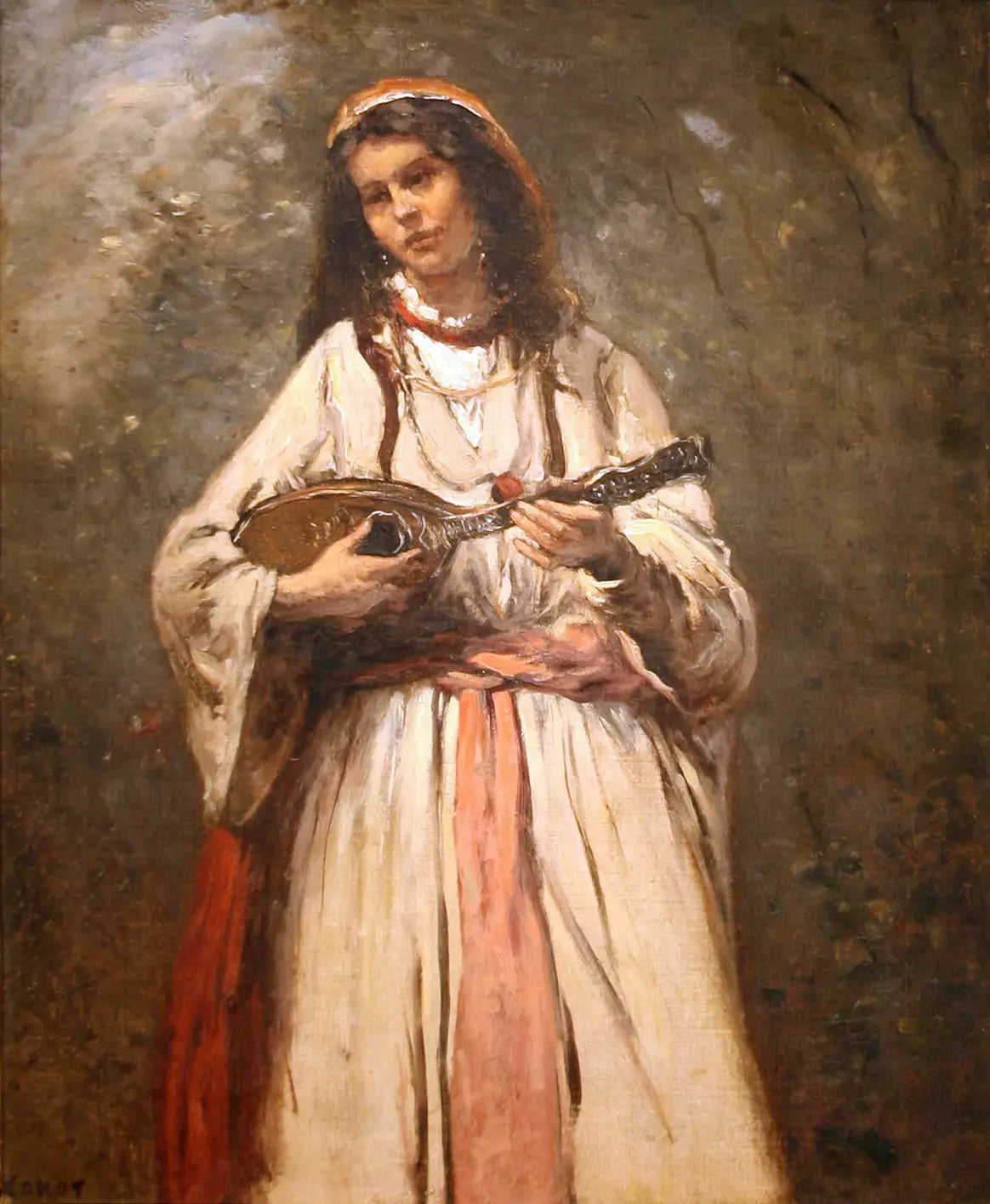 Jeune bohème à la mandoline - Jean-Baptiste Camille Corot - Alpha Reproduction