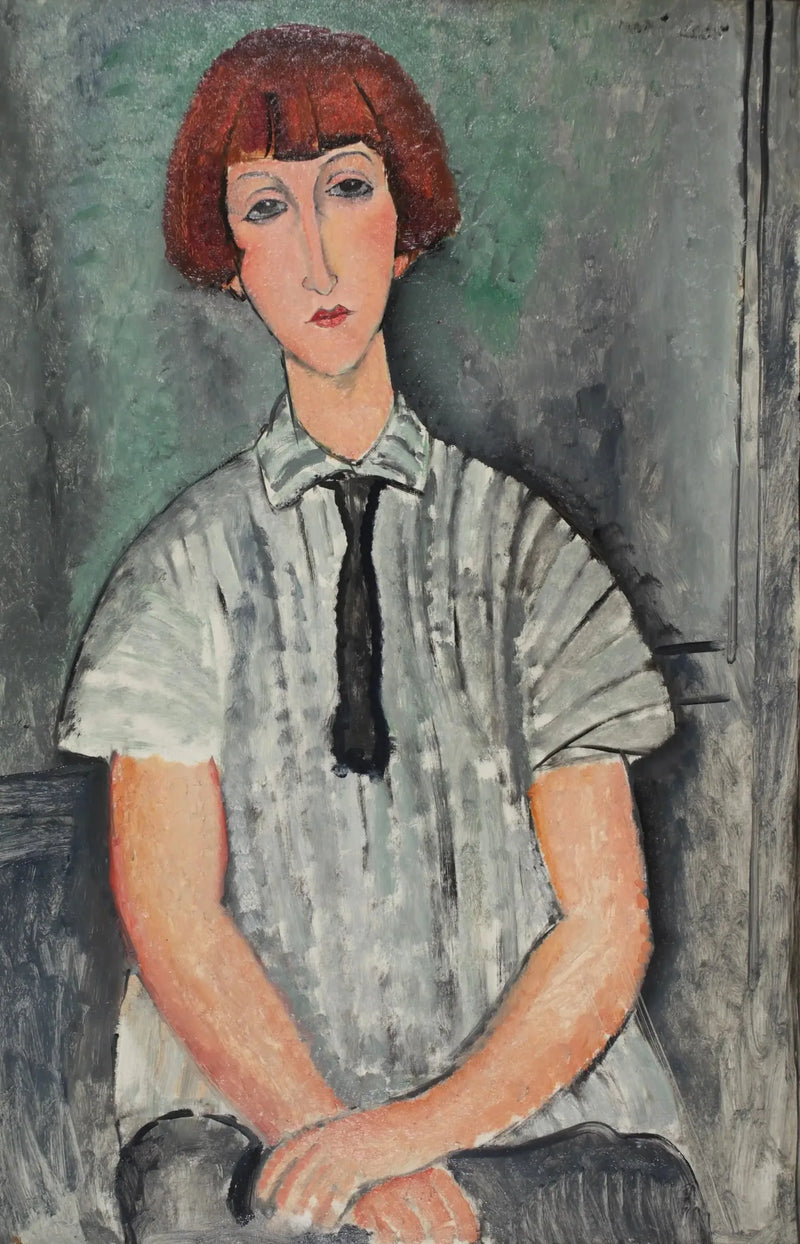 Ung kvinne i stripete skjorte - Amedeo Modigliani