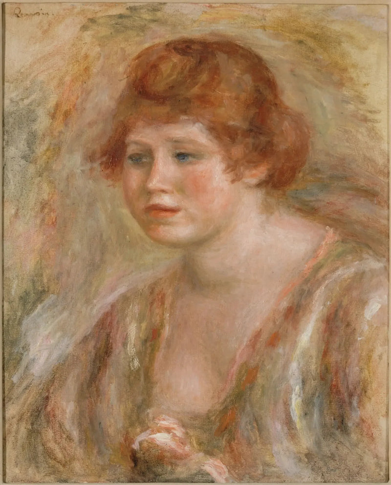 Ung kvinne med rose - Pierre-Auguste Renoir