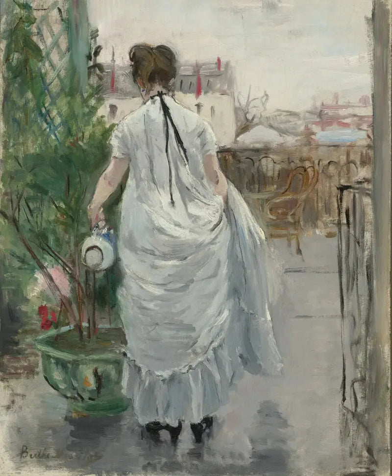 Ung Kvinne som vanner en busk - Berthe Morisot