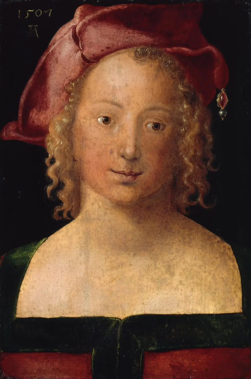 Ung kvinne med rød beret - Albrecht Dürer