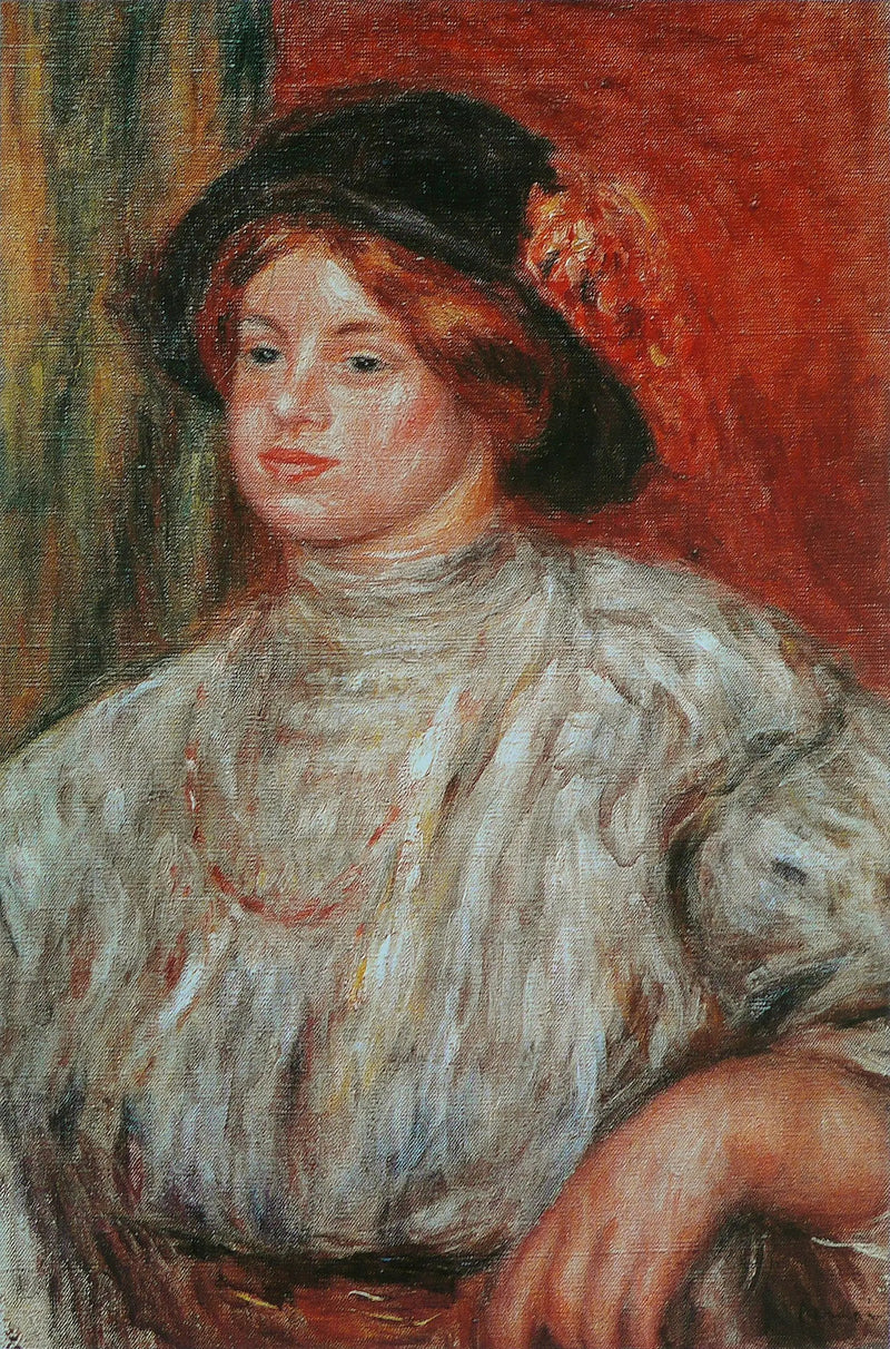 Ung kvinne med hatt - Pierre-Auguste Renoir