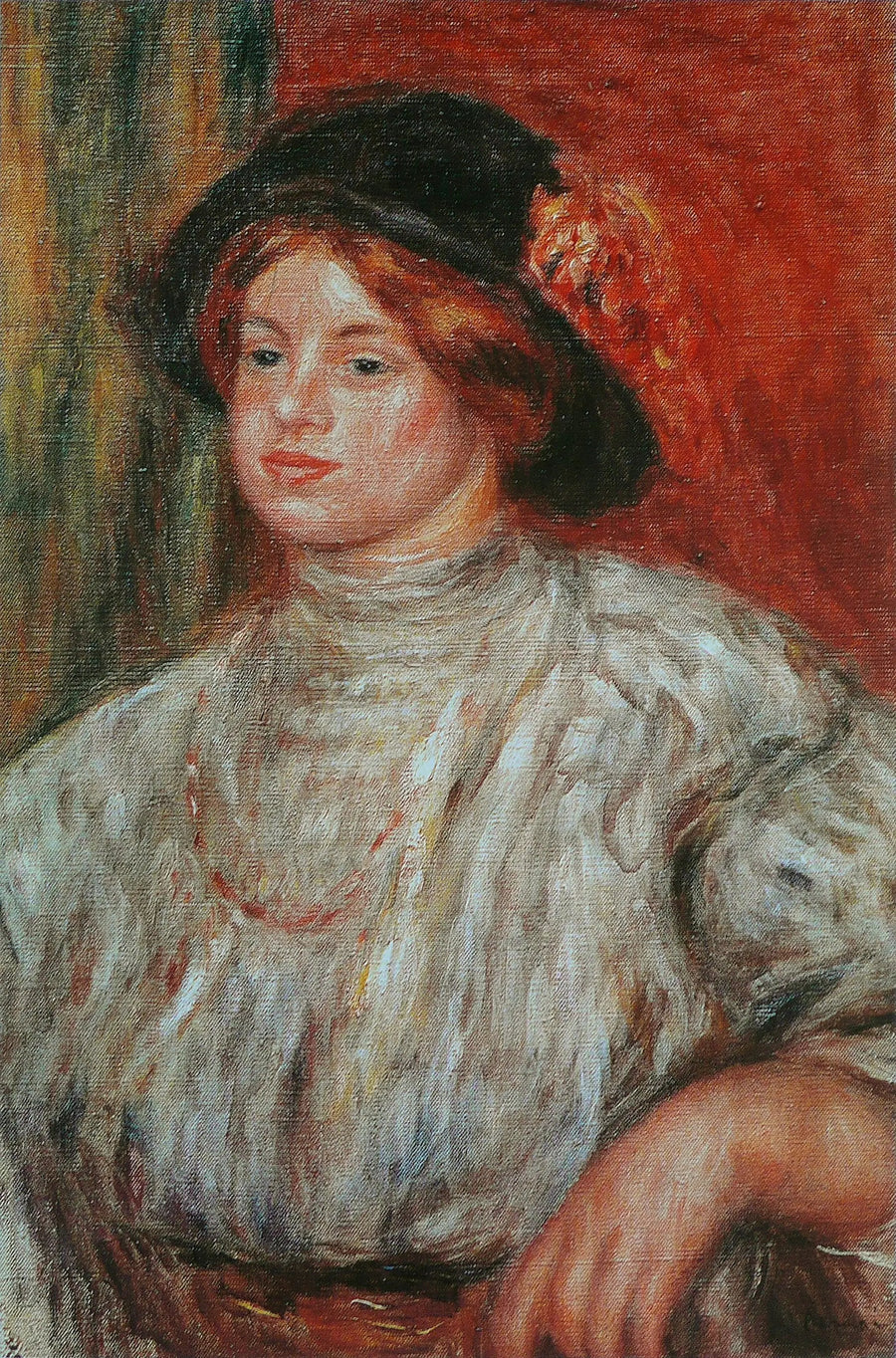 Ung kvinne med hatt - Pierre-Auguste Renoir