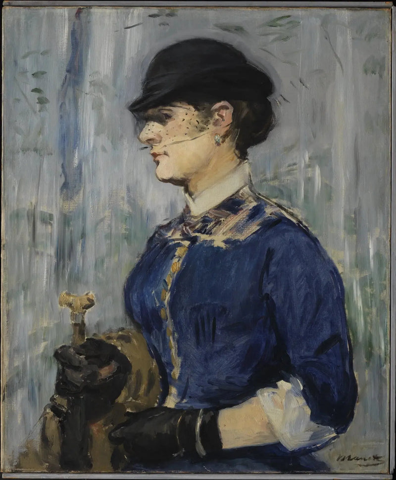 Ung kvinne med rund hatt - Édouard Manet