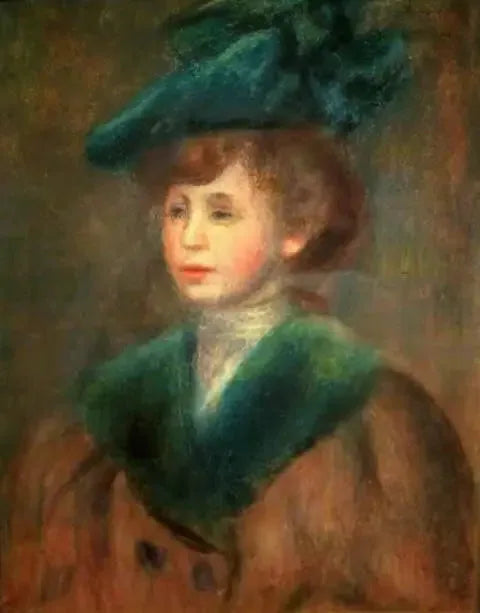 Ung kvinne med grønn hatt - Pierre-Auguste Renoir