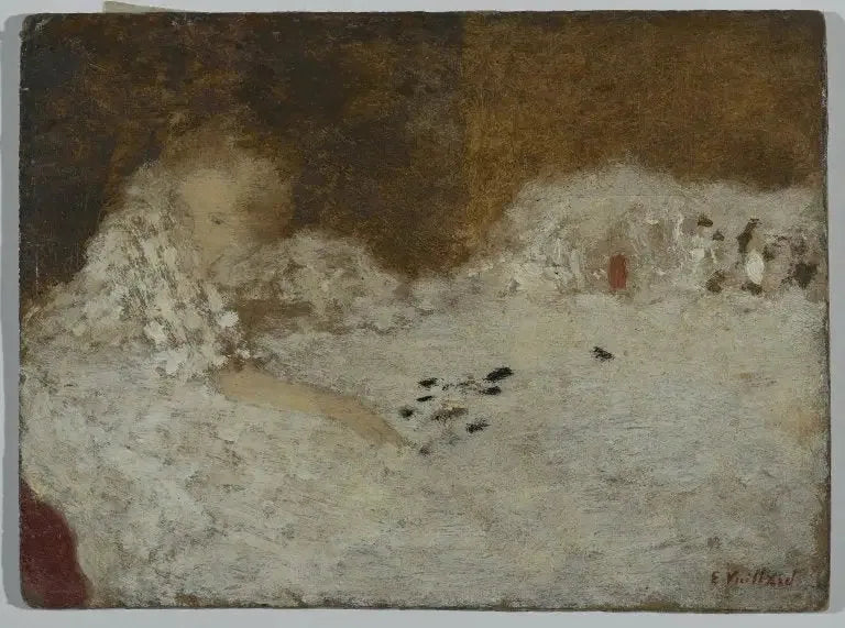 Ung kvinne i sengen - Édouard Vuillard