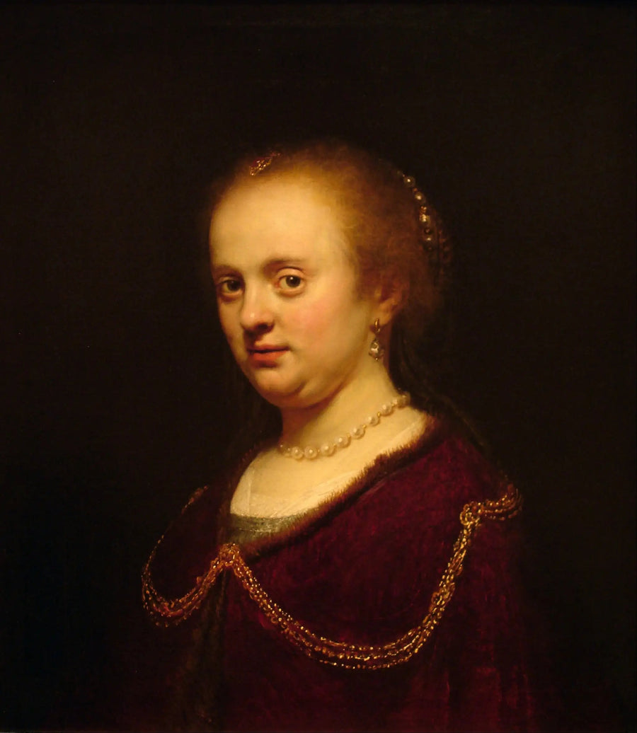 Ung kvinne med en gullkjede - Rembrandt