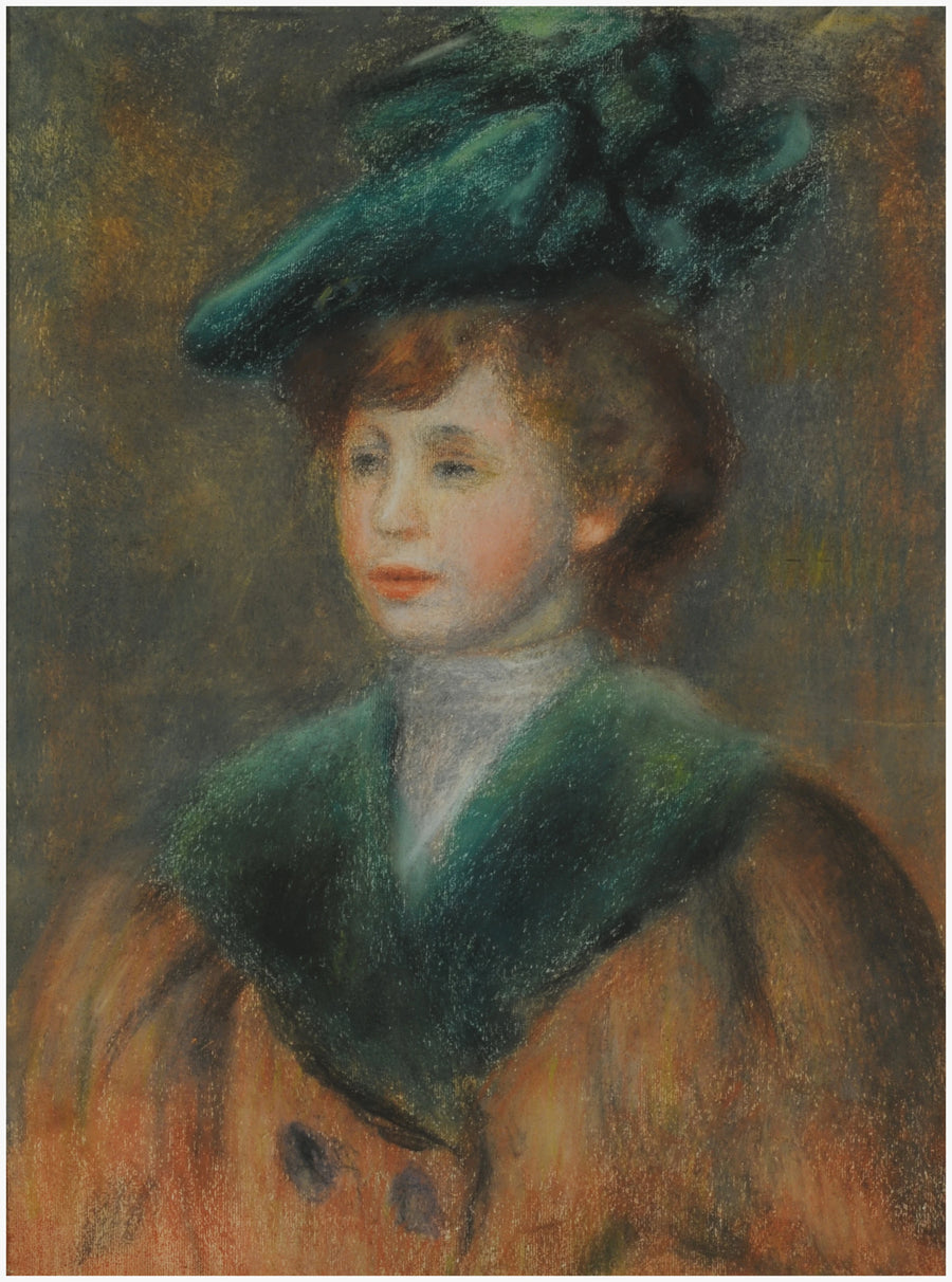 Ung kvinne med grønn hatt - Pierre-Auguste Renoir
