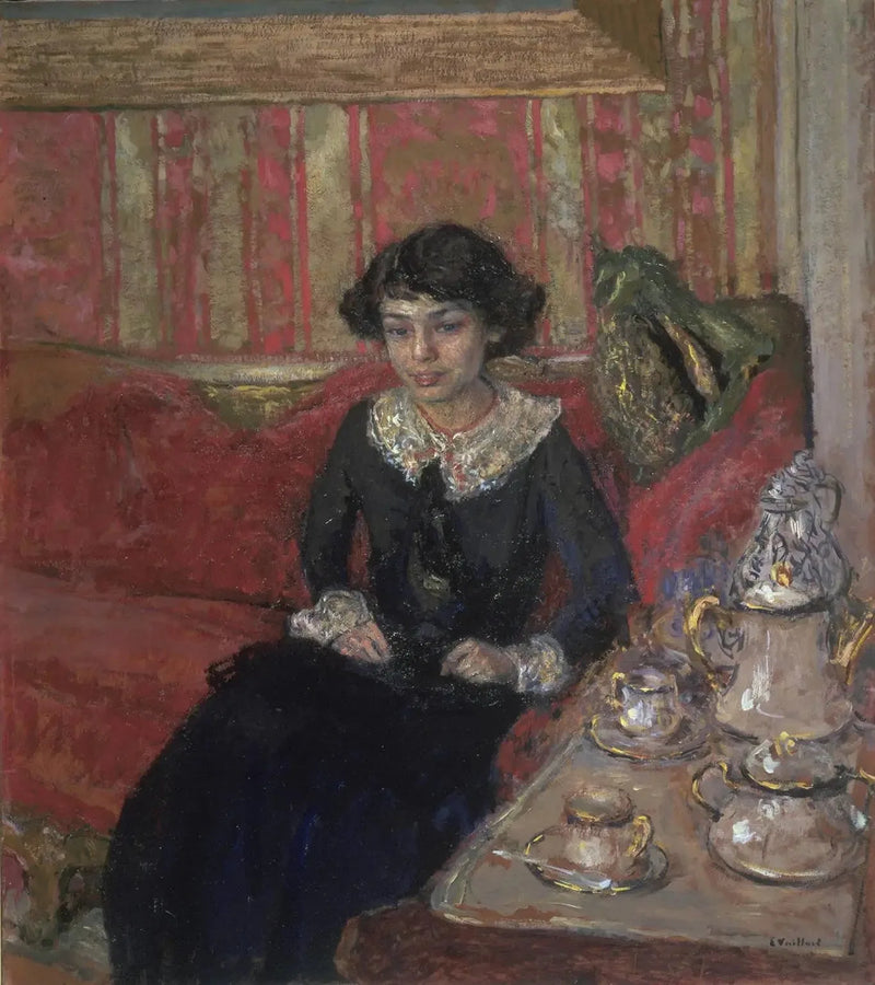 Ung kvinne i et interiør - Édouard Vuillard
