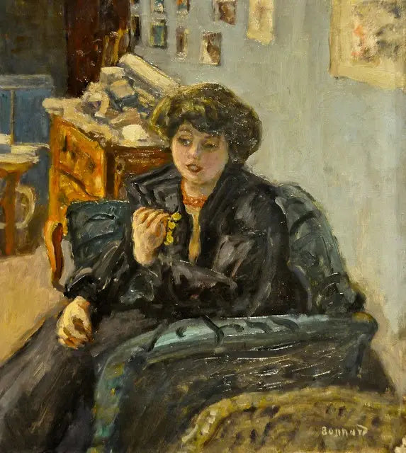 Ung kvinne i et interiør - Pierre Bonnard
