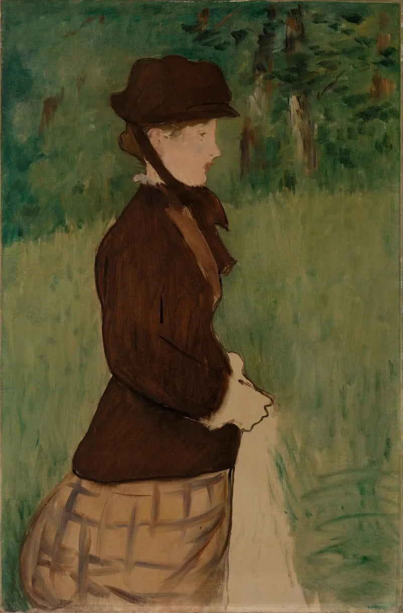 Ung kvinne i en hage - Édouard Manet
