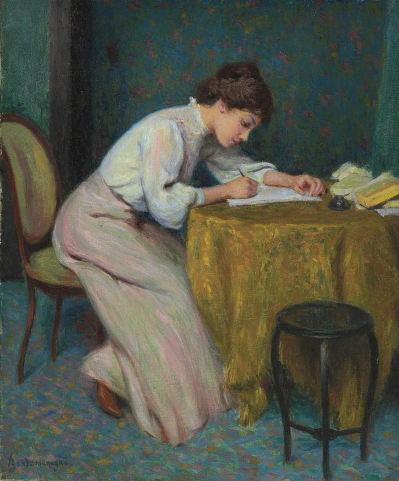 Ung kvinne som skriver et brev - Federico Zandomeneghi