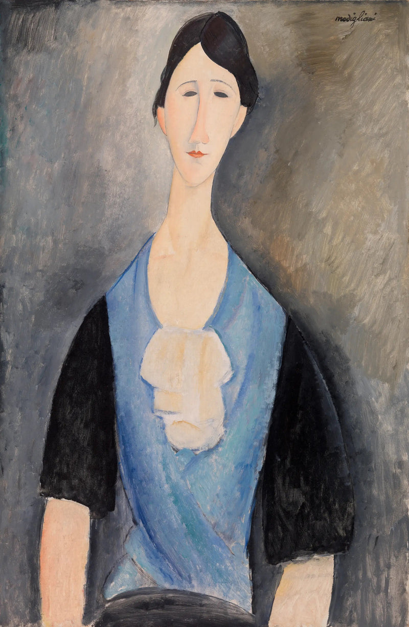 Ung kvinne i blått (Giovane donna in azzurro) - Amedeo Modigliani