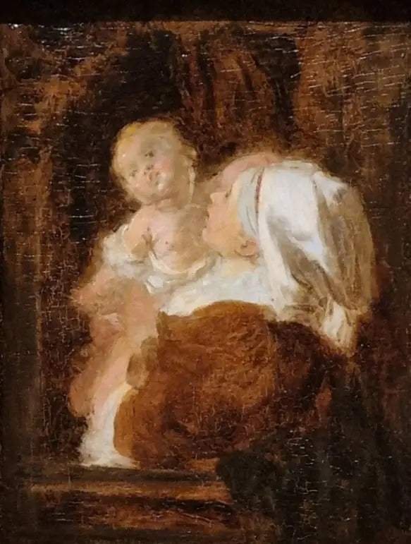 Ung kvinne og barn - Jean-Honoré Fragonard