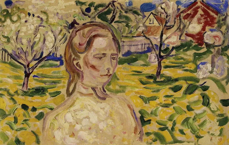 Ung Kvinne og Ranunkler - Edvard Munch