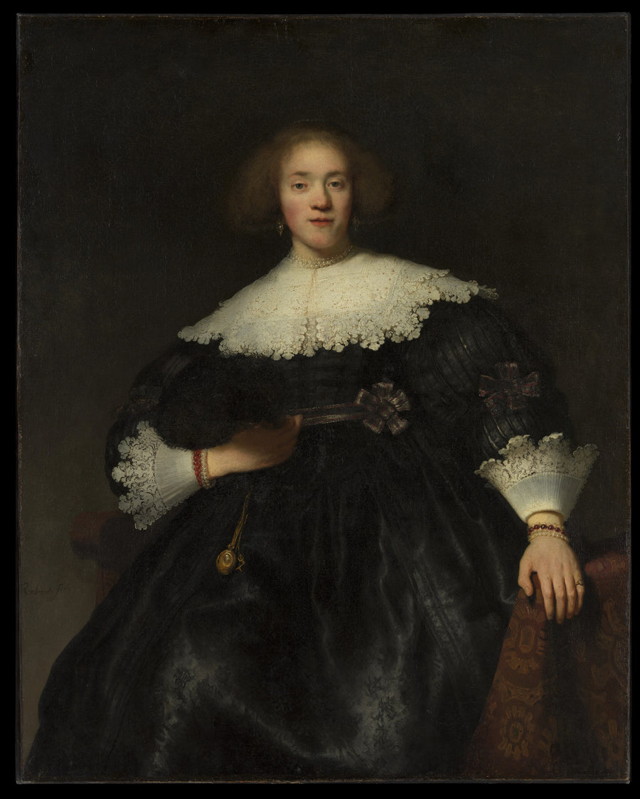Portrett av en ung kvinne med vifte - Rembrandt
