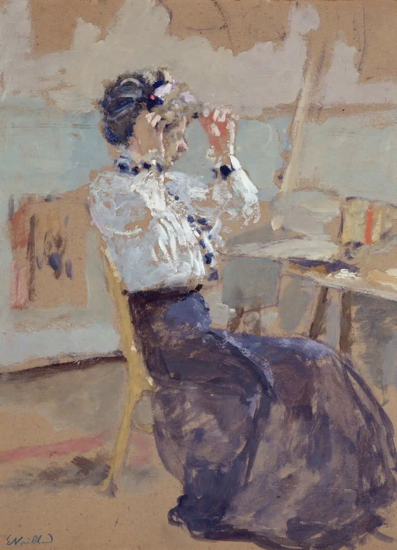 Ung kvinne har på seg en hatt - Édouard Vuillard