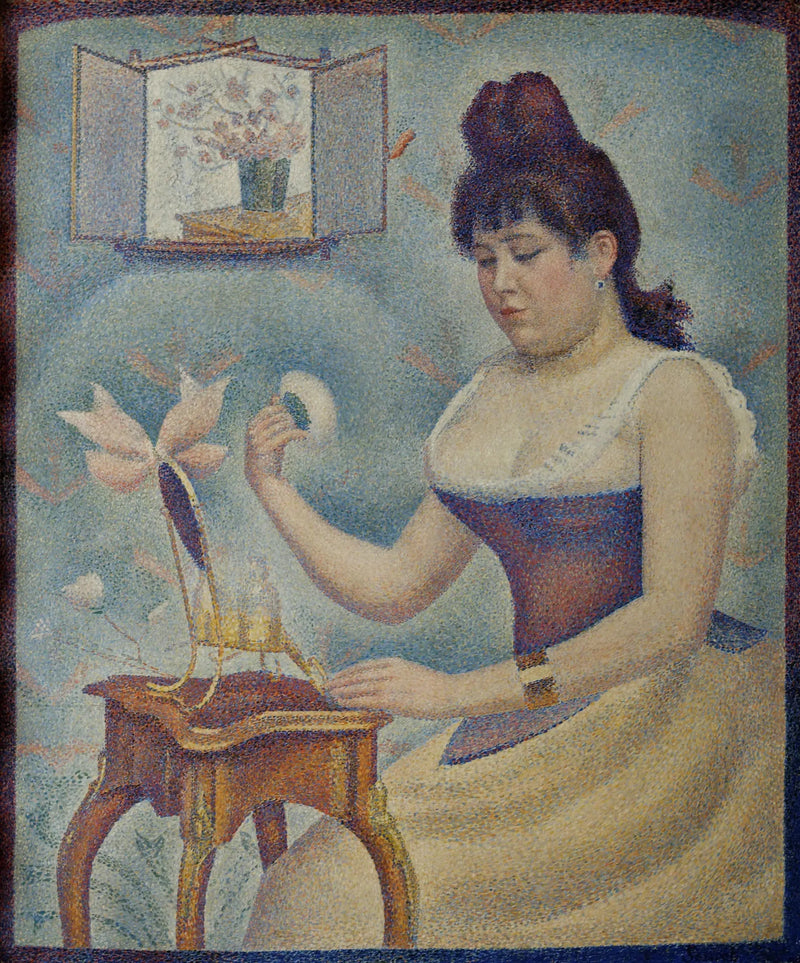 Ung kvinne som pudrer seg - Georges Seurat