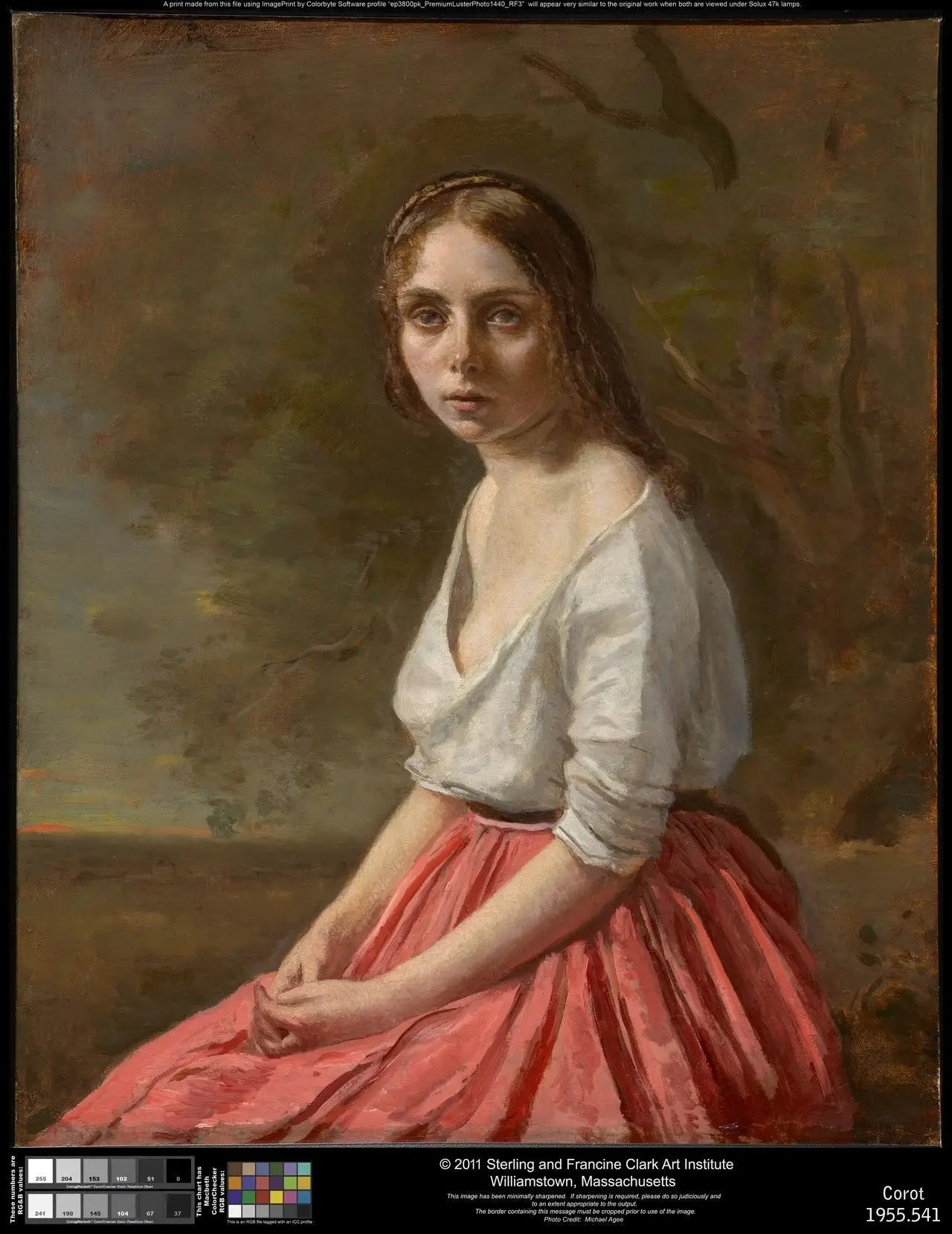 Jeune fille à la jupe rose - Jean-Baptiste Camille Corot - Alpha Reproduction