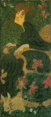Ung jente som sitter med en kanin - Pierre Bonnard